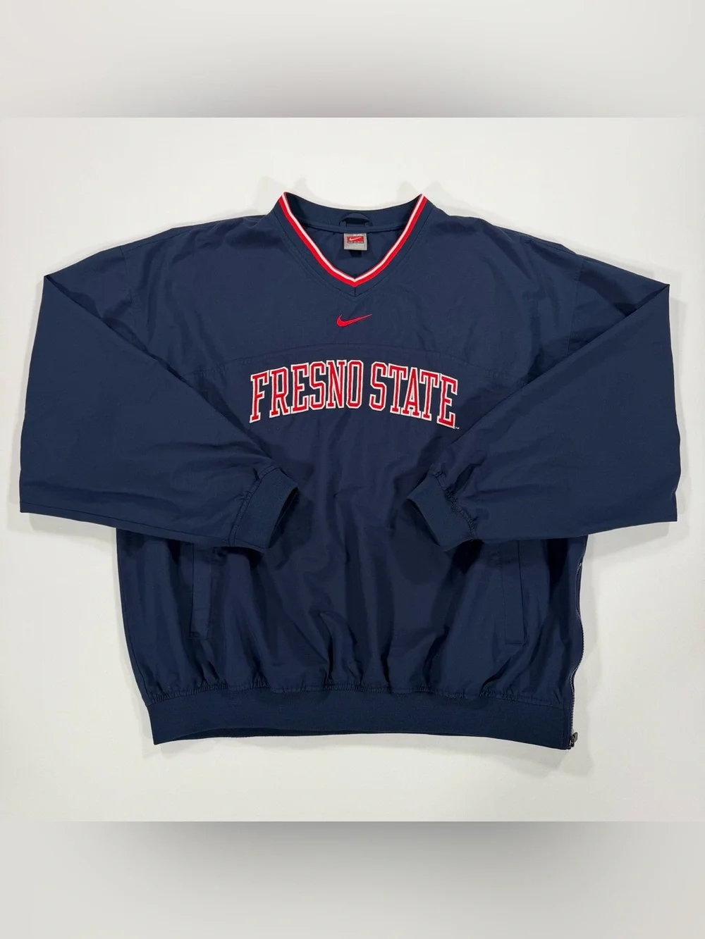 Vintage Nike Team Fresno State Bulldogs Windshirt Jacket Pullover XXL Navy Y2K